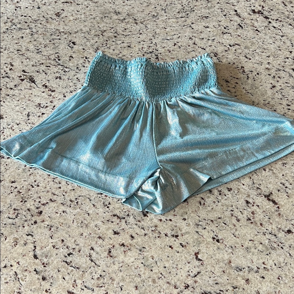 Pants Store Blue Women's Shorts with Shimmer